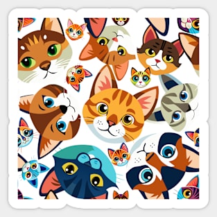 CATS KITTENS - TILESELLATION MOSAIC TAPESTRY - D1 Sticker